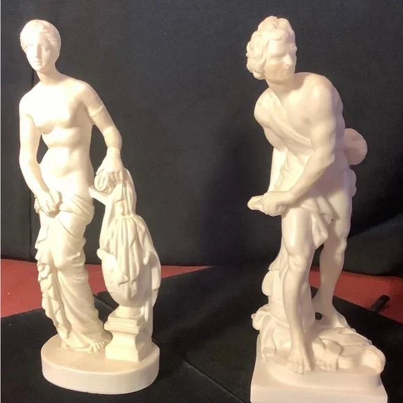 Figurines (Pair) Made In Italy Venus De Milo & David - Picture 1 of 5
